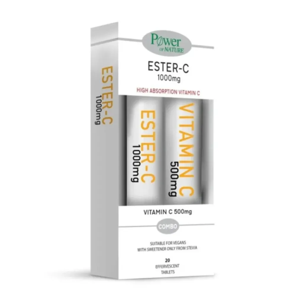 ESTER-C 1000mg stevia 20s ΑΝΑΒΡ. + ΔΩΡΟ VITAMIN C 500mg 20s ΑΝΑΒΡ.