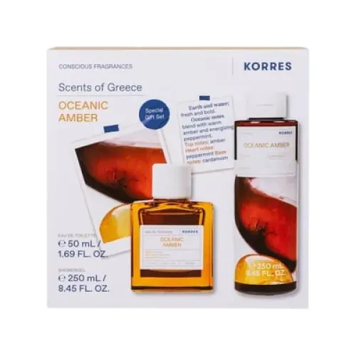 Korres Promo Oceanic Amber Eau De Toilette Ανδρικό Άρωμα 50ml & Oceanic Amber Scented Shower Gel 250ml