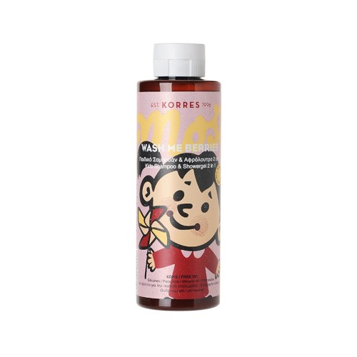 KORRES WASH ME BERRIES Παιδικό Σαμπουάν & Αφρόλουτρο 2 σε 1 για κορίτσια