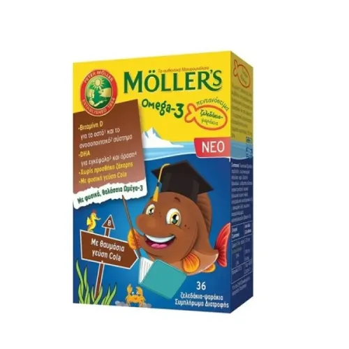Moller's Omega-3 Ζελεδάκια-Ψαράκια με Γεύση Cola, 36τμχ 