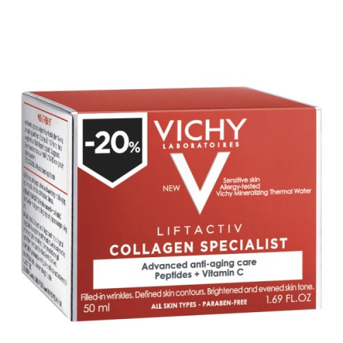 Vichy Liftactiv Collagen Specialist -20% Αντιγηραντική Κρέμα Προσώπου για Ρυτιδες & Ενίσχυση Σφριγηλότητας