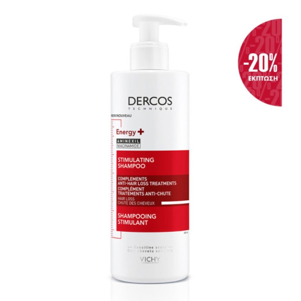 Dercos Energy+ δυναμωτικό σαμπουάν κατά της τριχόπτωσης, με Aminexil και Νιασιναμίδη PROMO -20% Dercos Energy+ δυναμωτικό σαμπουάν κατά της τριχόπτωσης, με Aminexil και Νιασιναμίδη PROMO -20%