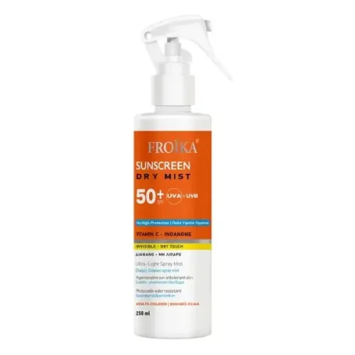Froika Sunscreen Dry Mist Διάφανο Μη λιπαρό για Ευαίσθητη & Μη Ανεκτική στον Ήλιο Επιδερμίδα SPF50+ 250ml