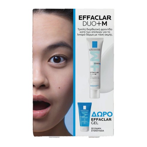 La Roche-Posay Effaclar DUO+M Τριπλή διορθωτική φροντίδα κατά των ατελειών για το λιπαρό δέρμα με τάση ακμής με ΔΩΡΟ Effaclar Gel 50ml