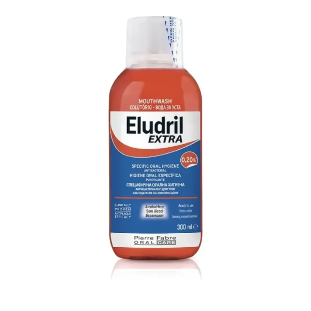 Eludril Extra 0.20% Στοματικό Διάλυμα Χλωρεξιδίνης χωρίς Αλκόολ 300ml Eludril Extra 0.20% Στοματικό Διάλυμα Χλωρεξιδίνης χωρίς Αλκόολ 300ml
