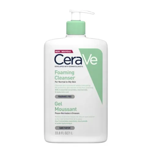 CeraVe Foaming Cleanser Gel, Normal to Oily Skin 1L 
