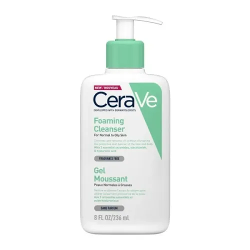 CeraVe Foaming Cleanser Gel, Αφρίζον Gel Καθαρισμού για Πρόσωπο και Σώμα με Υαλουρονικό Οξύ, Ceramides και Νιασιναμίδη 236ml 
