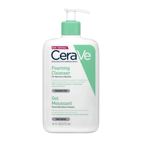 CeraVe Foaming Cleanser Αφρίζον Gel Καθαρισμού για Πρόσωπο και Σώμα με Υαλουρονικό Οξύ, Ceramides και Νιασιναμίδη 473ml 