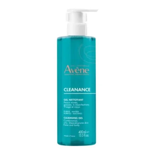 Avène Cleanance Gel Καθαρισμού Nettoyant, Καθαρισμός Προσώπου/Σώματος για Λιπαρά Δέρματα, 400ml 