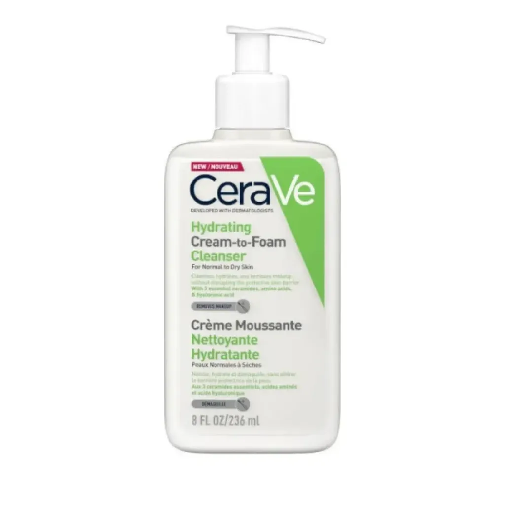 CeraVe Hydrating Cream To Foam Ντεμακιγιάζ και Καθαριστικό Προσώπου που Αφρίζει με Υαλουρονικό Οξύ 236ml CeraVe Hydrating Cream To Foam Ντεμακιγιάζ και Καθαριστικό Προσώπου που Αφρίζει με Υαλουρονικό Οξύ 236ml