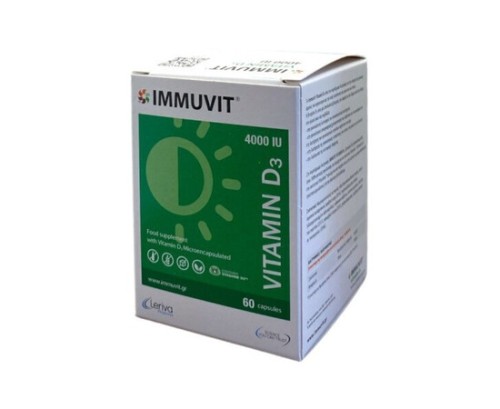 Leriva Immuvit Vitamin D3 Συμπλήρωμα Διατροφής με Βιταμίνη D3 4000IU 60 Κάψουλες