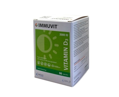 Leriva Immuvit Vitamin D3 Συμπλήρωμα Διατροφής με Βιταμίνη D3 2000IU 60 Κάψουλες