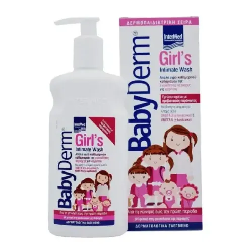 Intermed Babyderm Girl's Intimate Wash, Καθαριστικό Ευαίσθητης Περιοχής για Κορίτσια 300ml 