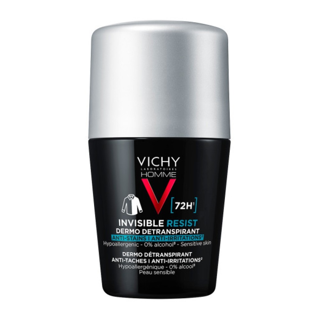Vichy Homme Invisible, Anti-Stain - Anti Irritation Roll-On Αποσμητικό κατά των σημαδιών και της έντονης εφίδρωσης, 50ml Vichy Homme Invisible, Anti-Stain - Anti Irritation Roll-On Αποσμητικό κατά των σημαδιών και της έντονης εφίδρωσης, 50ml