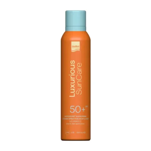 Intermed Luxurious Sun Care Invisible Spray SPF50 200ml – Αδιάβροχο αντηλιακό σπρεί με Βιταμίνη C