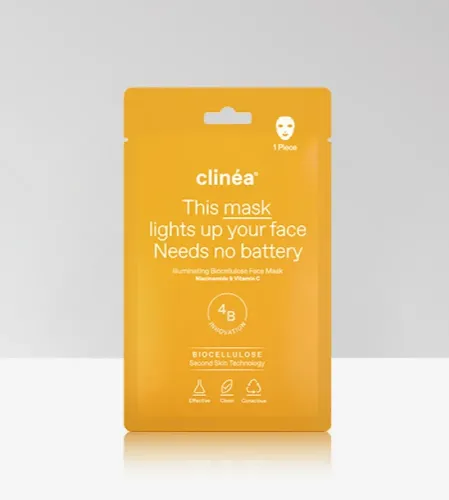 Clinea Illuminating Biocellulose Μάσκα Προσώπου Για Λάμψη 1τμχ.
