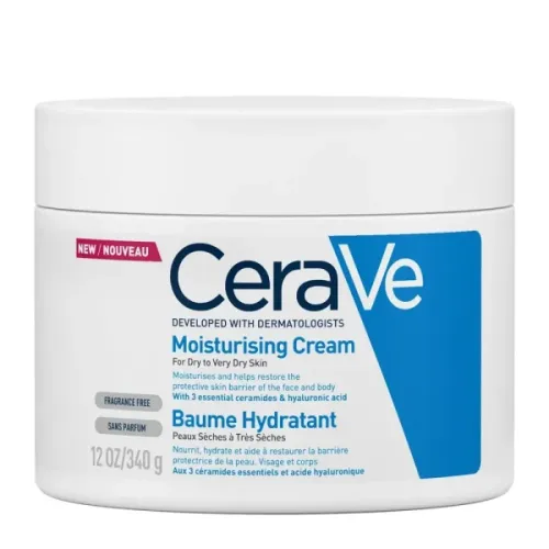 CeraVe Moisturizing Cream, Ενυδατική Κρέμα Προσώπου και Σώματος με Ceramides και Υαλουρονικό Οξύ 340gr 