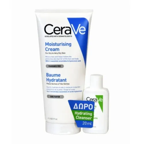 CeraVe Promo Moisturising Cream 177ml & Δώρο Hydrating Cleanser 20ml 