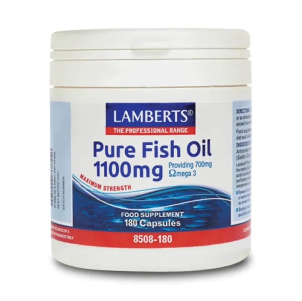 Lamberts Pure Fish Oil 1100mg Συμπλήρωμα Ιχθυελαίων για Καρδιά, Αρθρώσεις, Δέρμα & Εγκέφαλο 180 Capsules Lamberts Pure Fish Oil 1100mg Συμπλήρωμα Ιχθυελαίων για Καρδιά, Αρθρώσεις, Δέρμα & Εγκέφαλο 180 Capsules