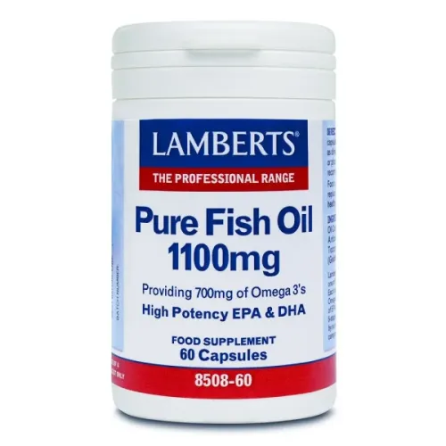 Lamberts Pure Fish Oil, Ω3 Λιπαρά Οξέα 1100mg 60Caps 