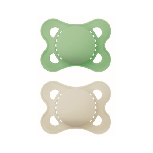 Mam Original Unprinted Silicone Soother 2-6m 2 Τεμάχια, Κωδ 118SBc - Πράσινο / Γκρι