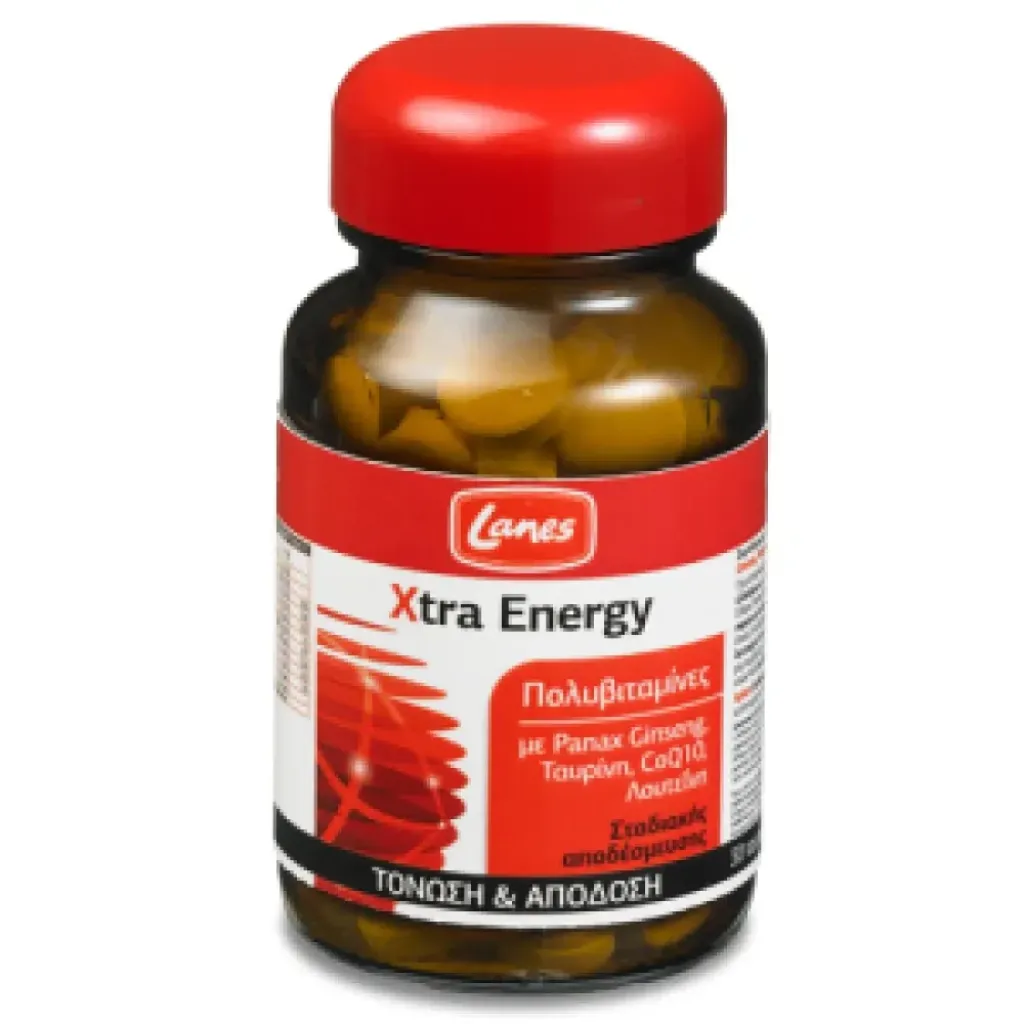 Lanes Xtra Energy - Πολυβιταμίνη σε καταπινόμενη ταμπλέτα για ενέργεια & τόνωση Lanes Xtra Energy - Πολυβιταμίνη σε καταπινόμενη ταμπλέτα για ενέργεια & τόνωση