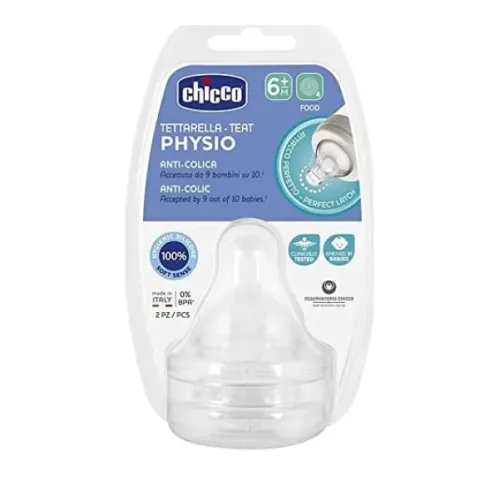 Chicco Θηλή Σιλικόνης PO5 Ροή Φαγητού 6m+ 2τμχ 