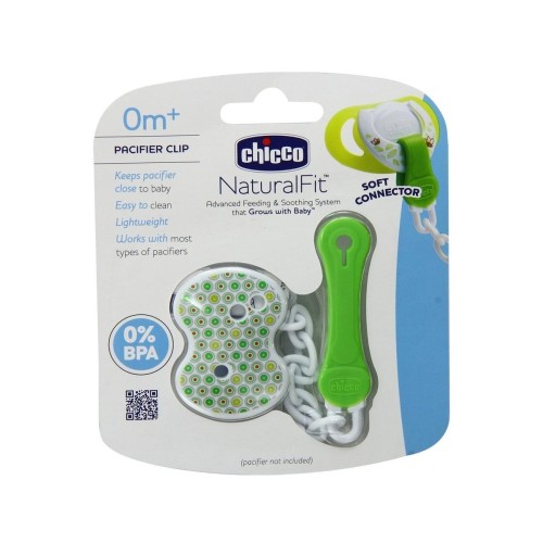 Chicco Κλιπ Πιπίλας με Αλυσίδα Πράσινο