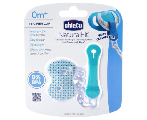 Chicco Κλιπ Πιπίλας με Αλυσίδα Μπλε 1τμχ 