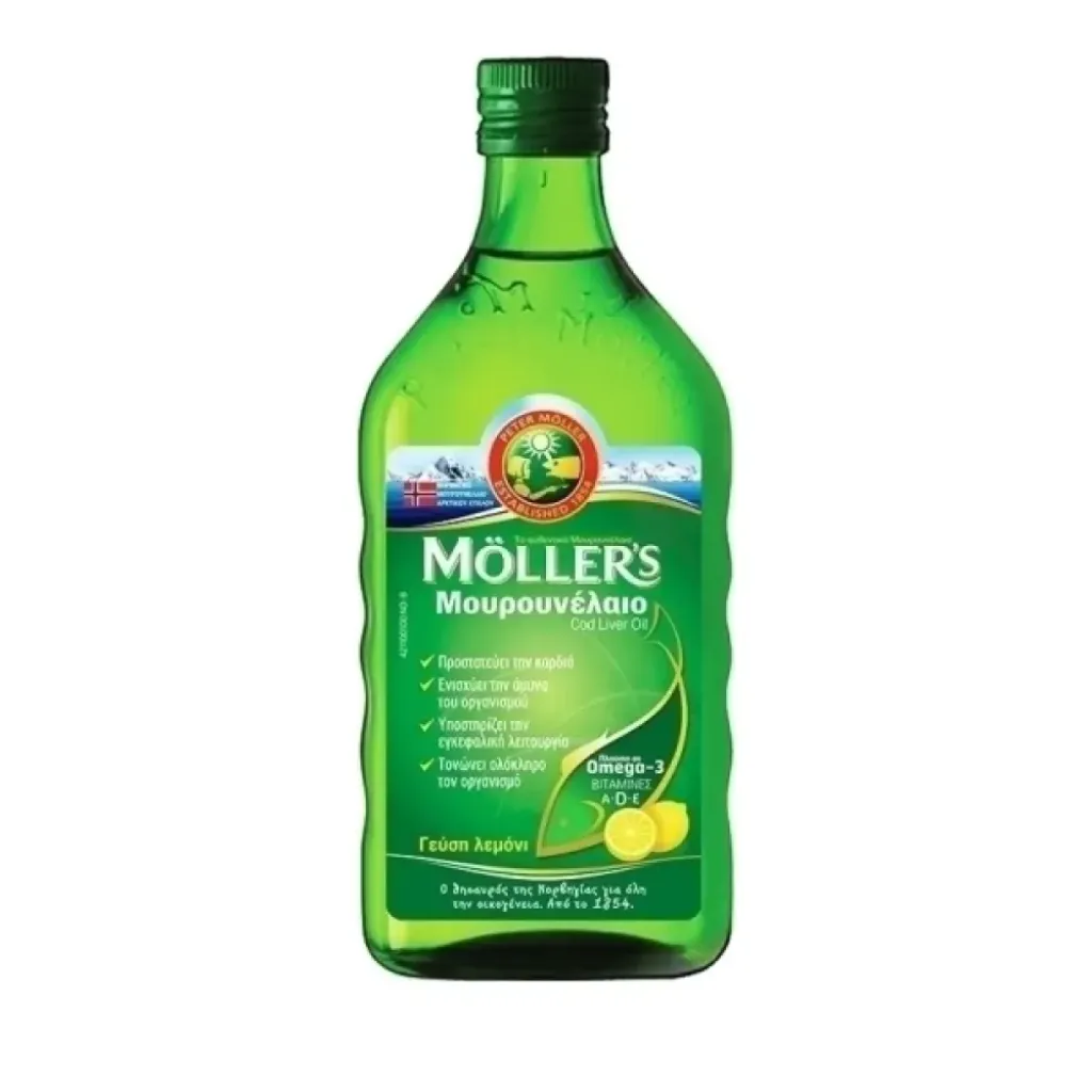 Mollers Cod Liver Oil, Μουρουνέλαιο με Γεύση Λεμόνι 250ml Mollers Cod Liver Oil, Μουρουνέλαιο με Γεύση Λεμόνι 250ml