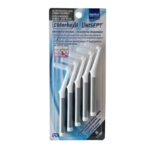 Intermed Chlorhexil Interdental Brushes Μεσοδόντια Βουρτσάκια M 1.2mm, 5τμχ 