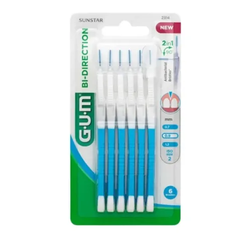 Gum Bi-Direction Μεσοδόντια Βουρτσάκια 0.9mm 6τμχ 