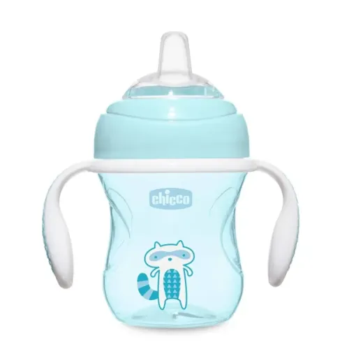 Chicco Transition Cup 4m+ Soft Silicone Glove Blue 200ml 