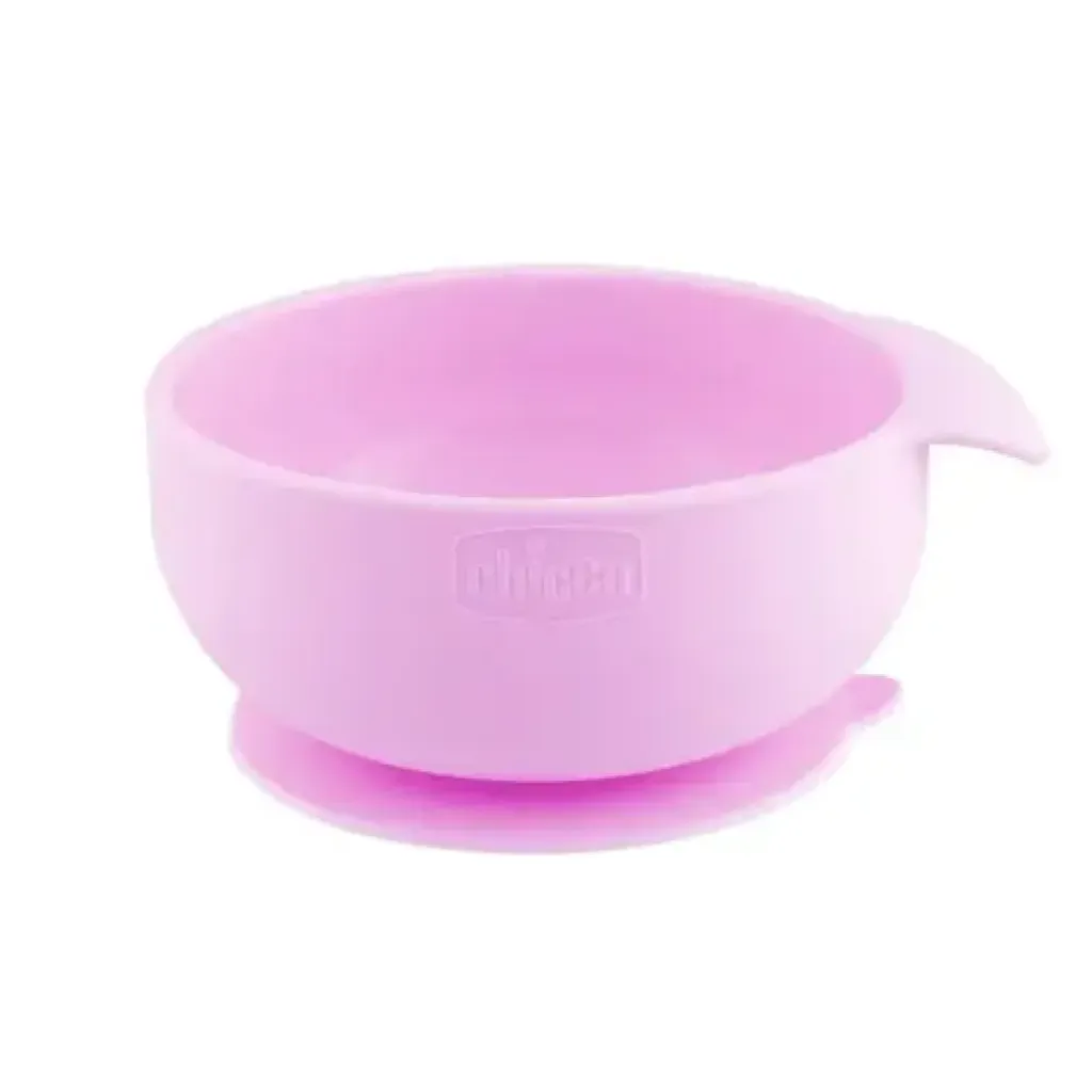 Chicco Μπωλ Σιλικόνης με Βεντούζα Ροζ 6m+ Chicco Μπωλ Σιλικόνης με Βεντούζα Ροζ 6m+