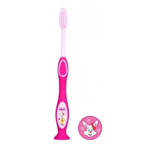 Chicco Milk Teeth Toothbrush Soft Pink, Παιδική Οδοντόβουρτσα Ροζ 3-6 Ετών 