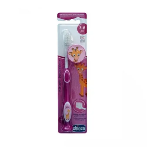 Chicco Milk Teeth Toothbrush Soft Purple, Παιδική Οδοντόβουρτσα Μωβ 3-6 Ετών 