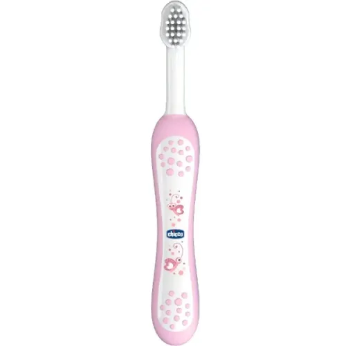 Chicco Toothbrush Extra Soft - Οδοντόβουρτσα με θήκη Ροζ 6m+ 