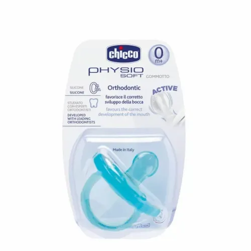 Chicco Physio Soft Θηλή Σιλικόνης Πράσινη 0m+ Orthodontic 