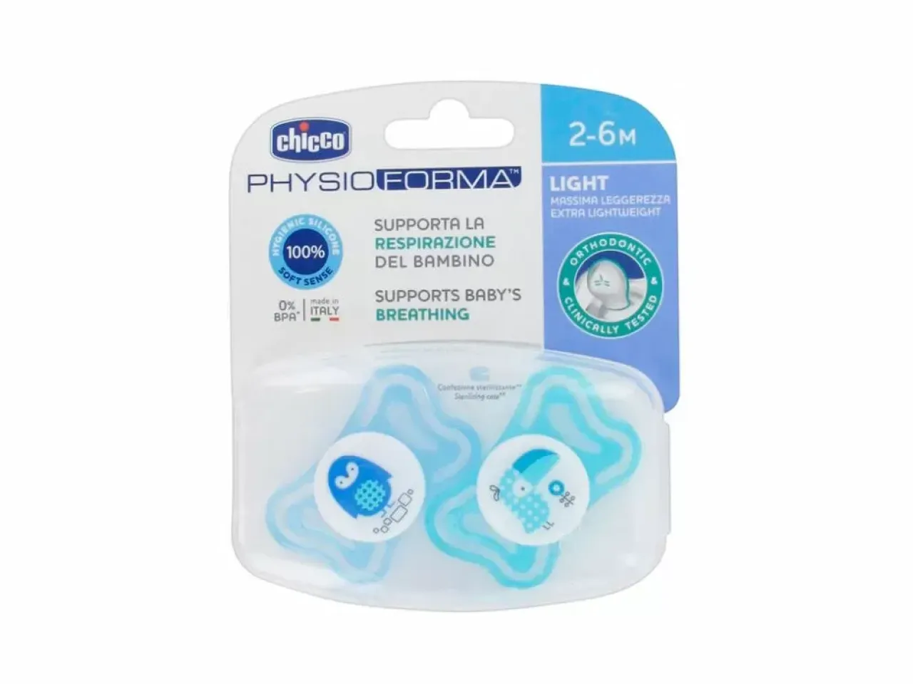 Chicco PhysioForma Light Πιπίλες Σιλικόνης Γαλάζιο Για 2-6 Μηνών Με Θήκη 2 Τμχ Chicco PhysioForma Light Πιπίλες Σιλικόνης Γαλάζιο Για 2-6 Μηνών Με Θήκη 2 Τμχ