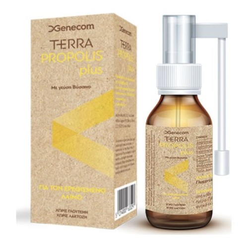 Genecom Terra Propolis Plus Spray για τον Ερεθισμένο Λαιμό με Γεύση Βύσσινο, 20ml 