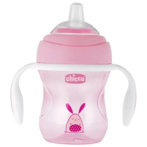 Chicco Transition Cup Κυπελλο Ροζ 4Μ+, 200ml 