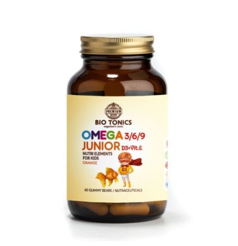 Bio Tonics Omega Junior 3/6/9 Κατάλληλο για Παιδιά 60 ζελεδάκια Πορτοκάλι